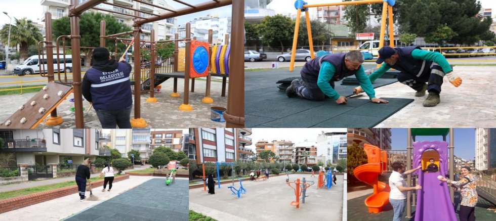 BAŞKAN ANIL YETİŞKİN İLE EFELER’İN PARKLARI DAHA GÜVENLİ DAHA  KONFORLU