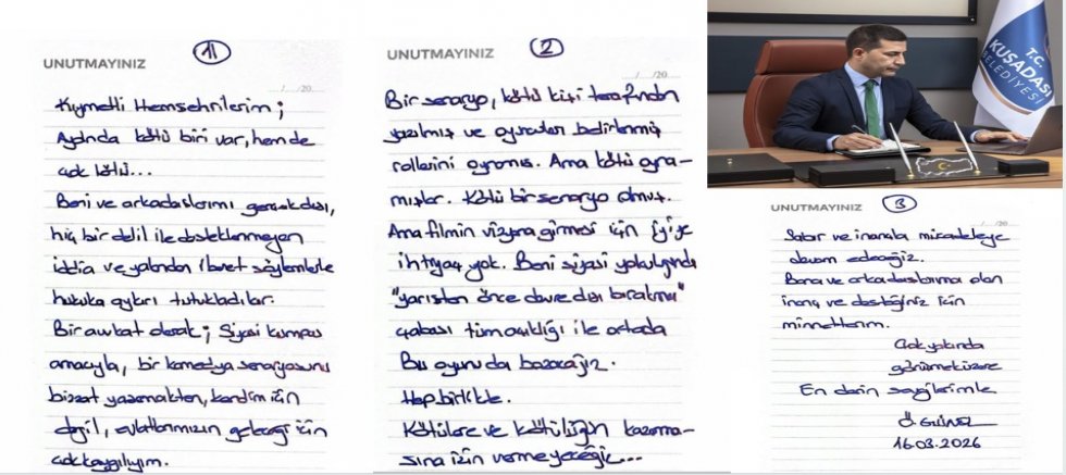 Kuşadası Belediye Başkanı Ömer Günel’den Cezaevinden İlk Mesaj: 