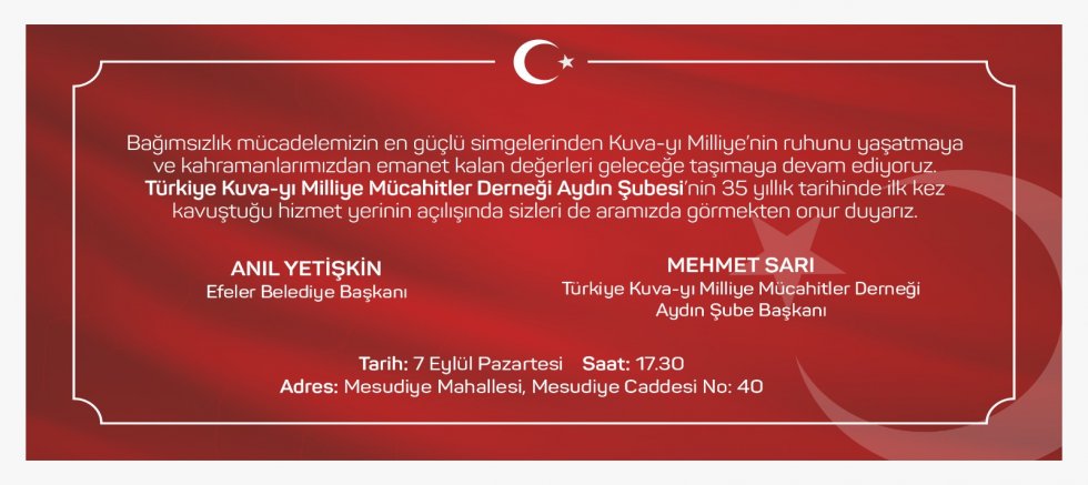 KUVÂ-YI MİLLİYE MÜCAHİTLERİ DERNEĞİ AYDIN ŞUBESİ, 35 YIL SONRA KENDİ HİZMET YERİNE KAVUŞUYOR