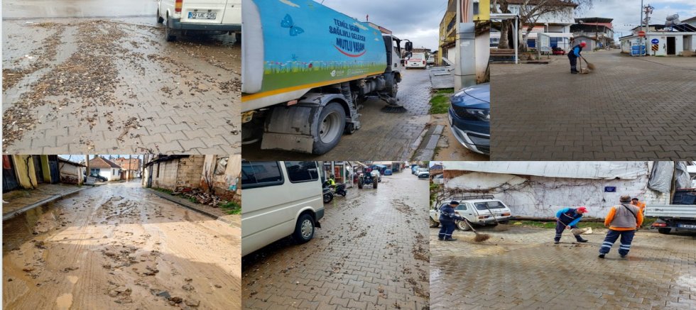 Yoğun yağişin ardindan efeler beledİyesİ sahada
