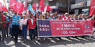 AYDIN'DA 1 MAYIS KUTLAMALARINDA KEMAL KILIÇDAROĞLU SLOGANLARI