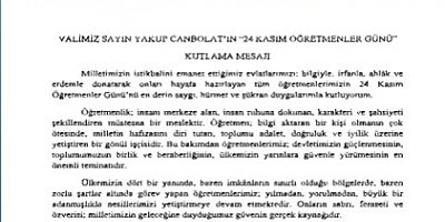 AYDIN VALİMİZDEN  “24 KASIM ÖĞRETMENLER GÜNÜ”  KUTLAMA MESAJI