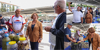 BAŞKAN HATİCE GENÇAY, ZEYTİN PAZARI’NIN İLK GÜNÜNDE ÜRETİCİLERLE BULUŞTU