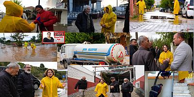 DİDİM BELEDİYESİ EKİPLERİNDEN YAĞIŞ SONRASI ANINDA MÜDAHALE