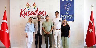 Gazeteci ve yazar Barış Terkoğlu ile Barış Pehlivan, Belediye Başkanı Ömer Günel’e nezaket ziyaretinde bulundu