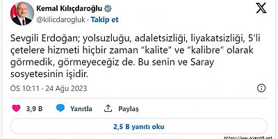 Kılıçdaroğlu, Erdoğan'a cevap verdi: Bu senin ve Saray sosyetesinin işidir