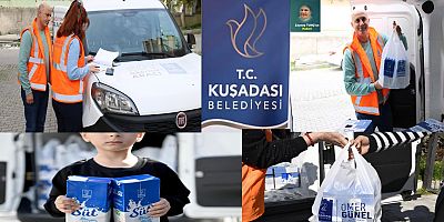 Kuşadası Belediyesince Kuşadası'nda Çocukların Gelişimi İçin Periyodik Süt Dağıtımı Devam Ediyor