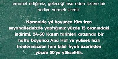 ÖĞRETMENLERE YÜZDE 50 İNDİRİM